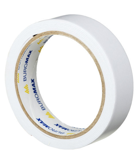 Bandă adezivă dublă buretată, 24mm x 2m, BUROMAX